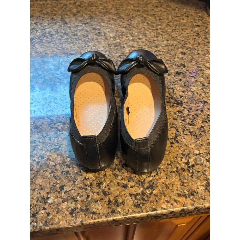 Nordstrom Rack NREMMA-PU Kids Black Bow Ballet Flats Size 3M Dress Shoes